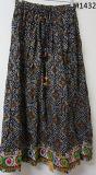 Deep Blue Cotton Bandhej Printed Long Trendy Skirt - 39" Long